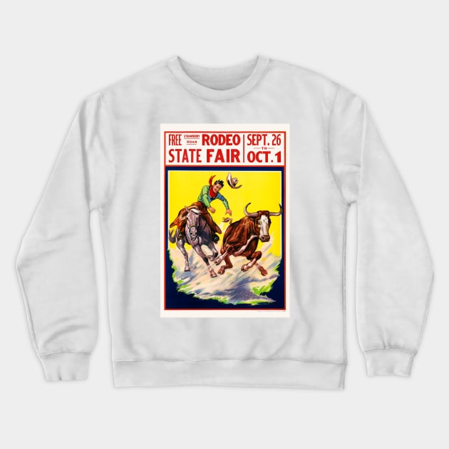 Rodeo USA Vintage Poster Crewneck Sweatshirt by vintagetreasure